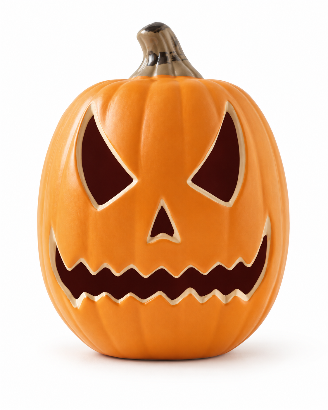 Halloween Pumpkin Decoration with Carved Face