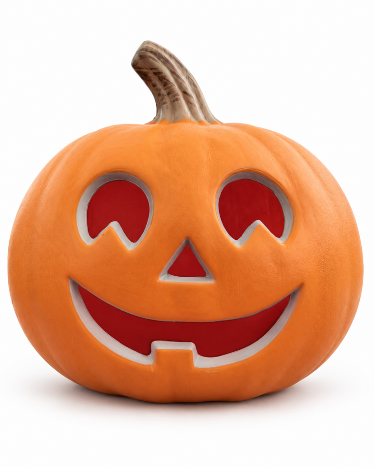 Orange Jack-o'-Lantern with Smiling Face