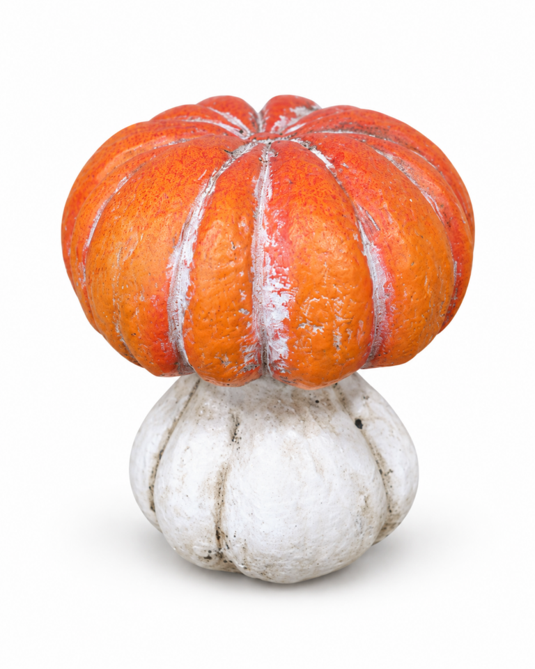 Orange and White Plastic Pumpkin Halloween Decor