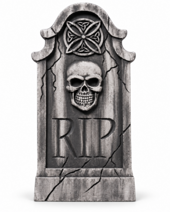Halloween Tombstone Decoration with Skull and RIP Detail 91cm