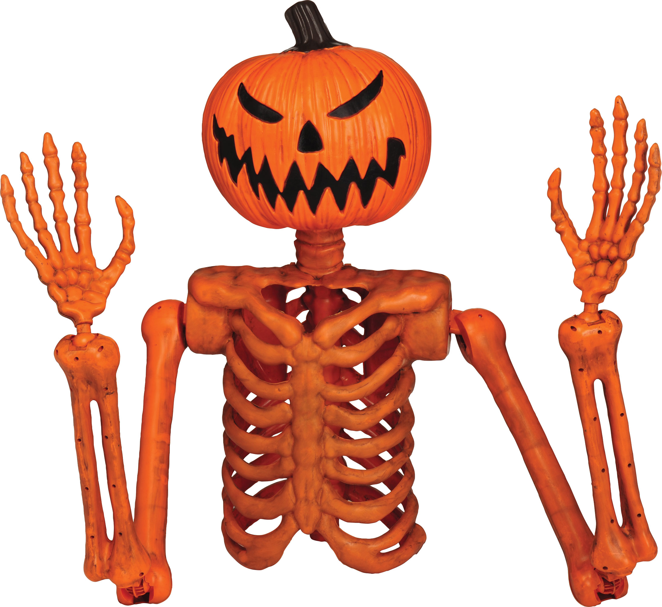 Orange Halloween Pumpkin Skeleton Grave Breaker Prop 1.2m
