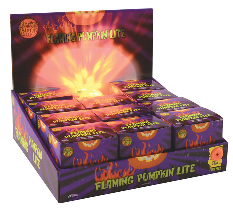 Flaming Pumpkin Lite Halloween Moving Flame Effect Novelty Light