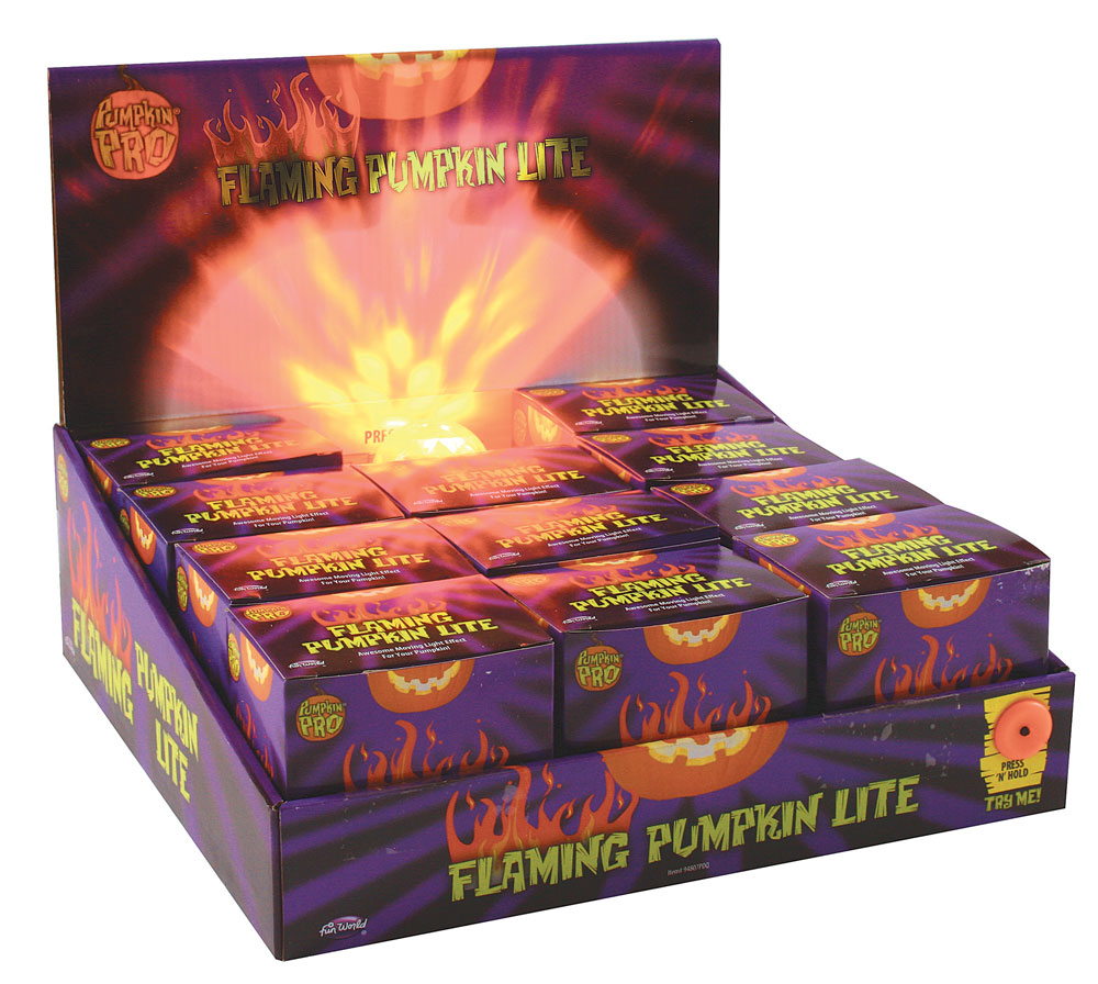 Flaming Pumpkin Lite Halloween Moving Flame Effect Novelty Light