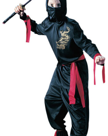 Black Ninja Child Costume Size Small