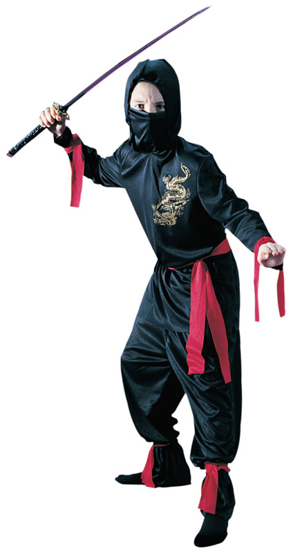 Black Ninja Child Costume Size Small