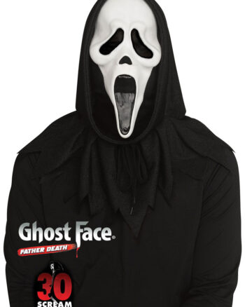 Ghost Face 30th Anniversary Scream Mask with Shroud