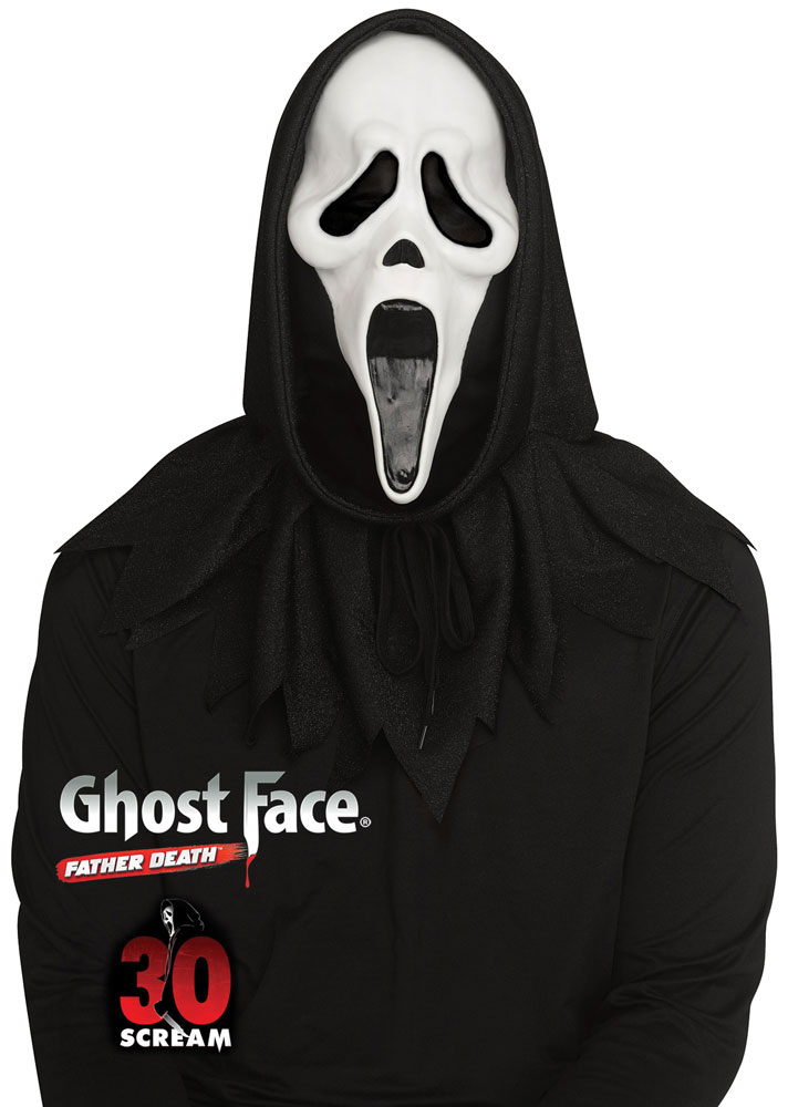 Ghost Face 30th Anniversary Scream Mask with Shroud