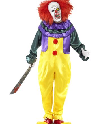 Classic Horror Clown Costume Multi-Coloured X Large Chest 46-48