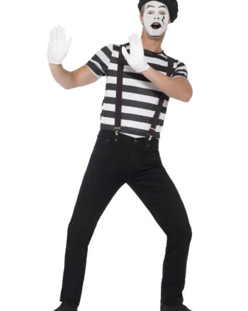 Gentleman Mime Artist Costume Black Medium