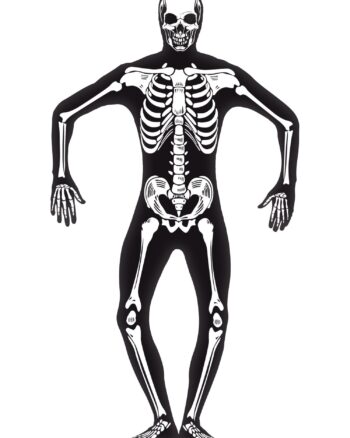 Skeleton Second Skin Costume Black Medium Chest 38-40