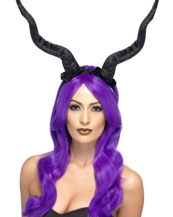 Demon Horns Headband Black