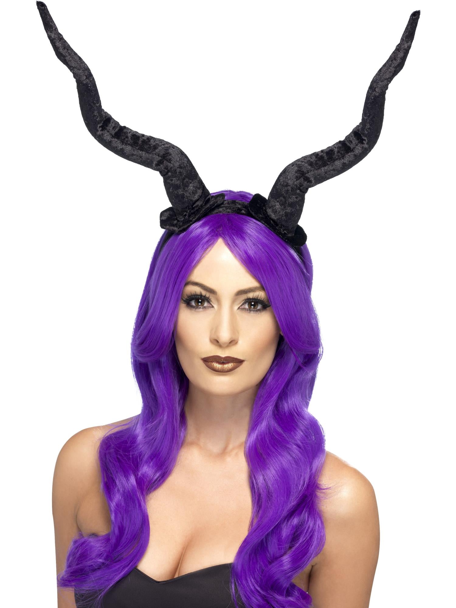 Demon Horns Headband Black