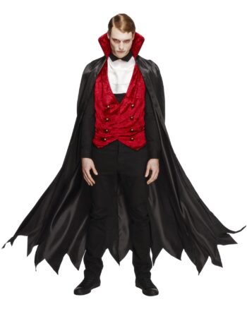 Fever Vampire Costume Black & Red Medium