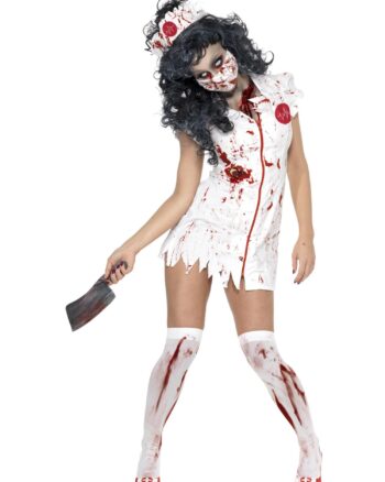 Zombie Nurse Costume White Small UK 8-10