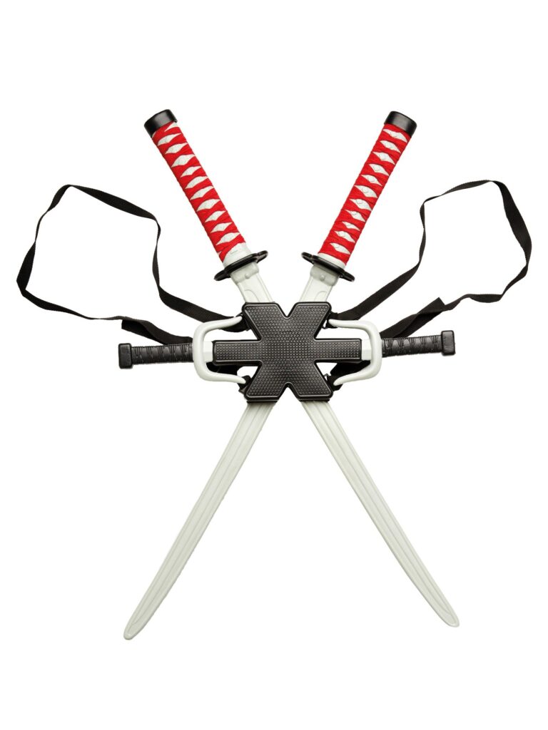 Deadpool Costume Weapon Kit with Swords Sais and Backpack