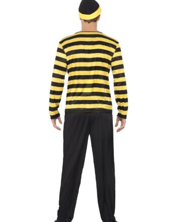 Wheres Wally Odlaw Costume Black and Yellow Medium Size