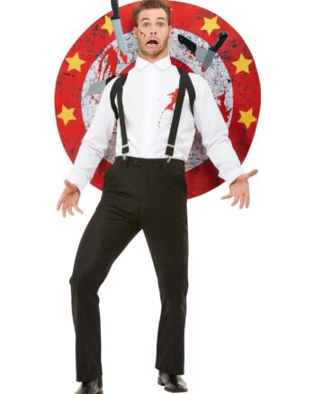 Deluxe Knife Thrower Costume Red & White Medium Chest 38-40