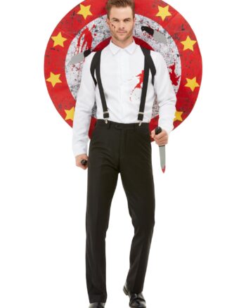 Deluxe Knife Thrower Costume Red & White Medium Chest 38-40