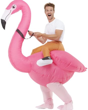 Inflatable Ride Em Flamingo Costume Pink
