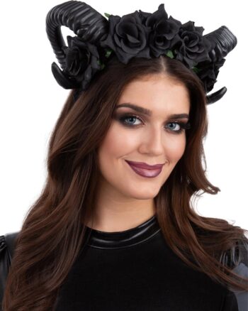Black Demon Floral Headband
