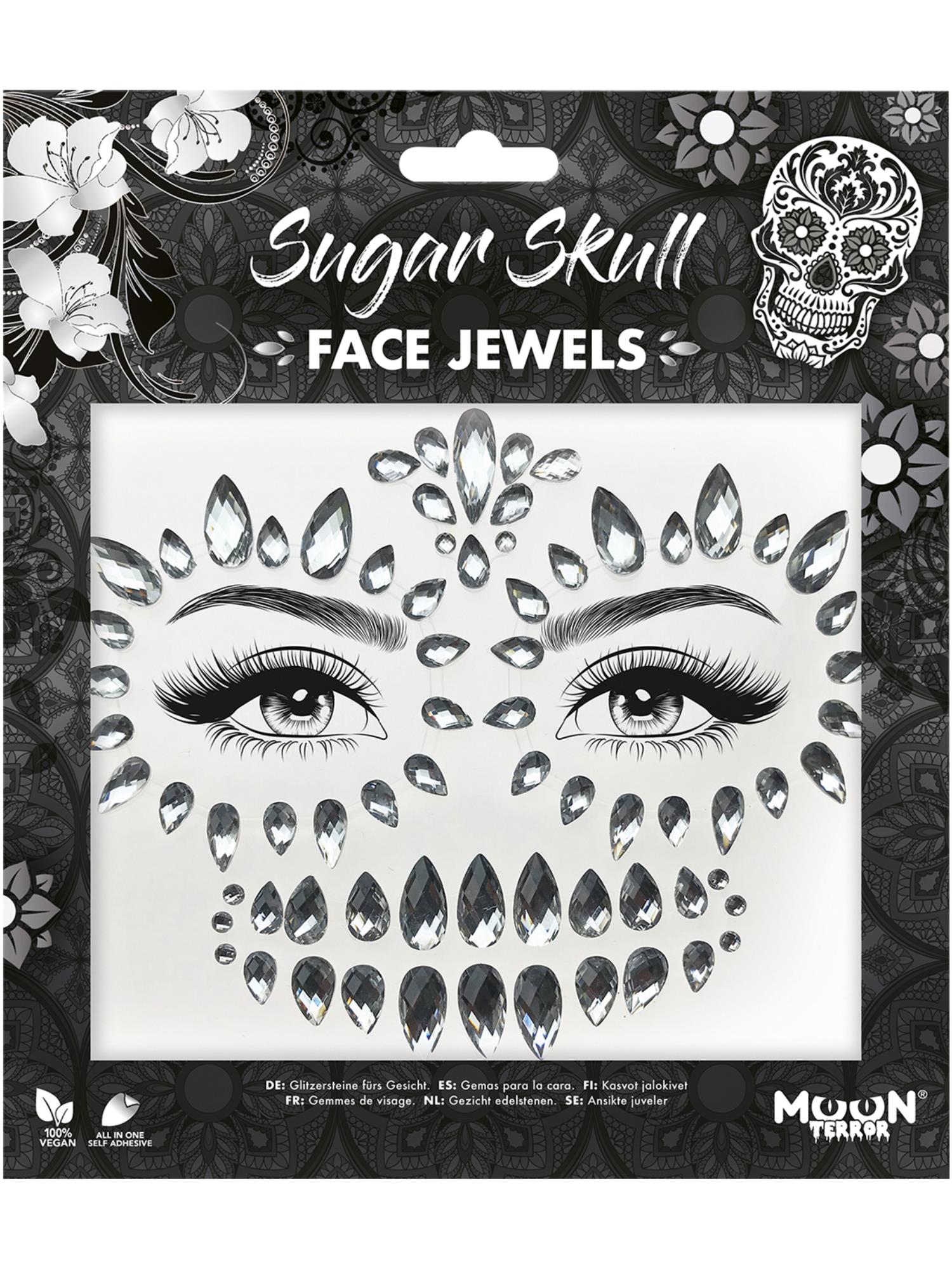 Moon Terror Face Jewels Sugar Skull Self Adhesive Gems