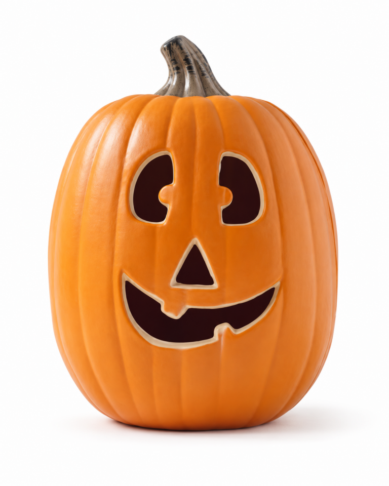 Smiling Round-Eyed Light Up Pumpkin Decoration (30cm)