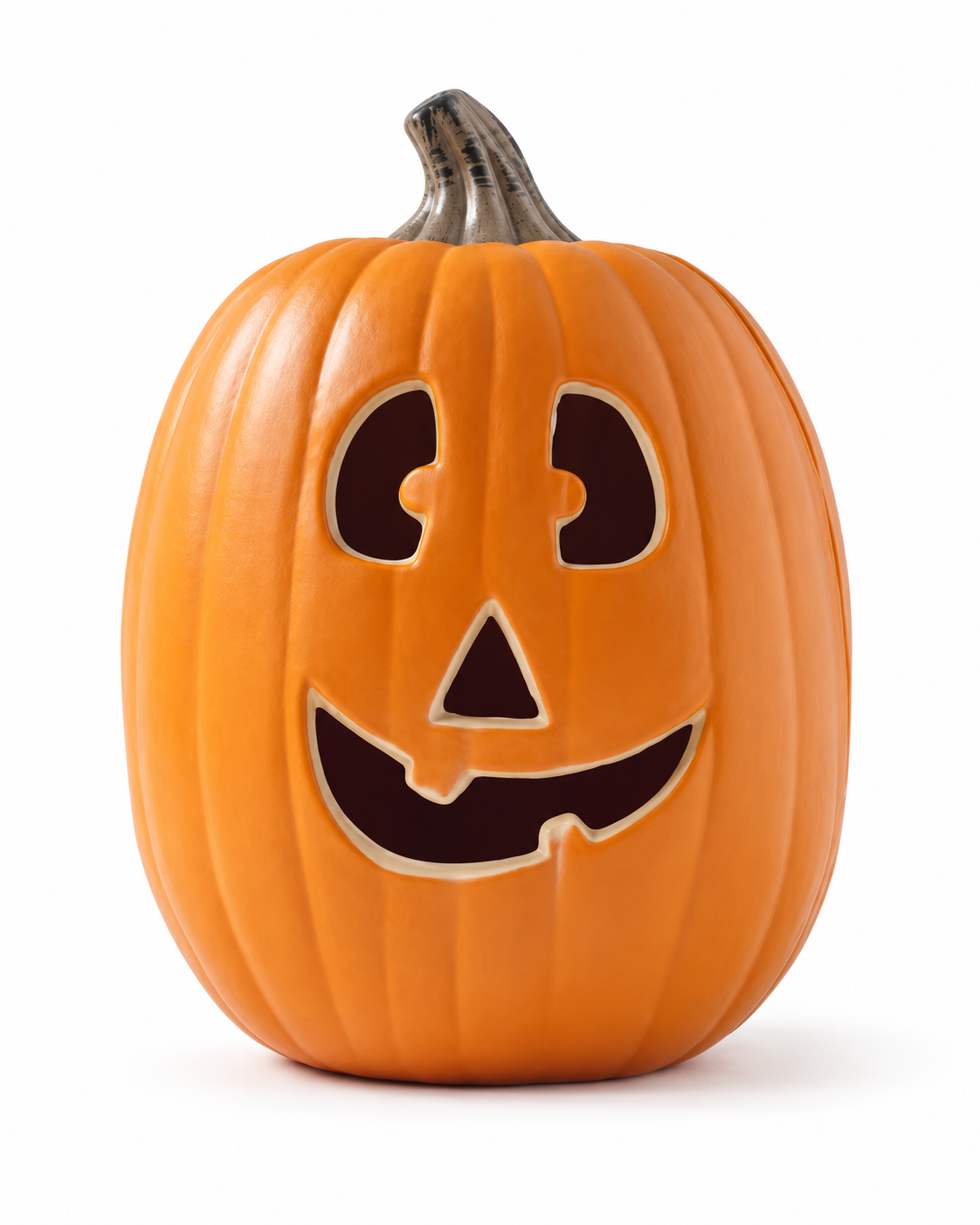 Smiling Round-Eyed Light Up Pumpkin Decoration (30cm)