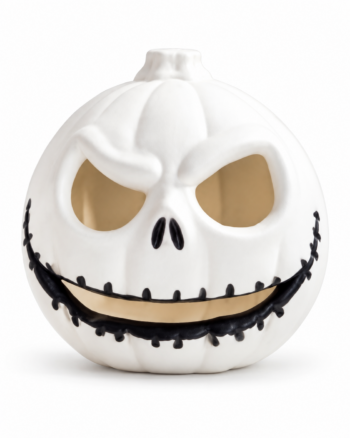 White Angry Skull Pumpkin Decoration