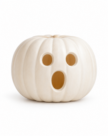 White Surprised Ghost Face Pumpkin Decoration
