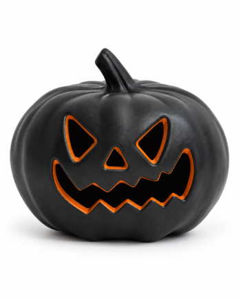 Black Jagged Grin Jack-O-Lantern Pumpkin Decoration – 22cm