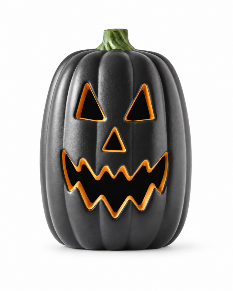 Tall Black Zigzag Grin Jack-O-Lantern Pumpkin Decoration – 40cm