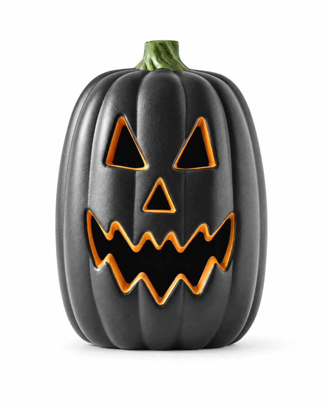 Tall Black Zigzag Grin Jack-O-Lantern Pumpkin Decoration – 40cm
