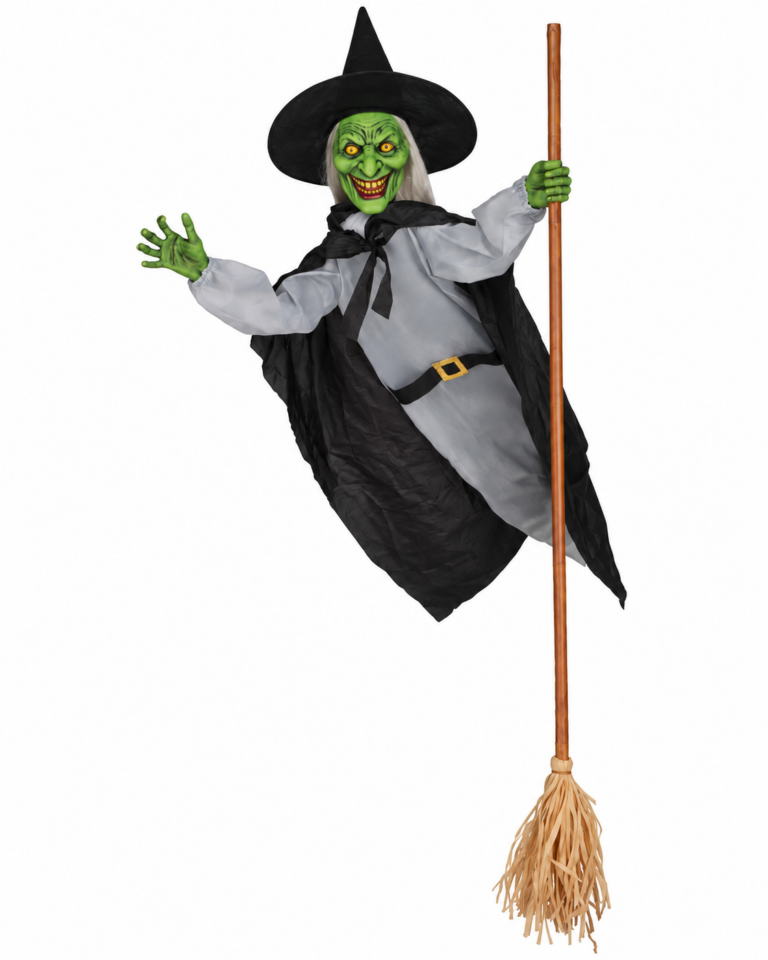 Flying Witch with Broom Halloween Decoration 1.52m