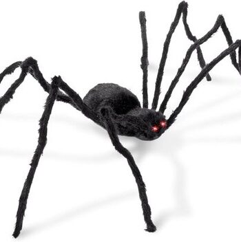 The Twiddlers Giant Black Hairy Spider Halloween Decoration 127cm