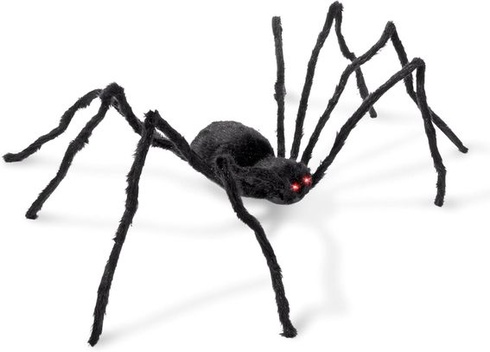 The Twiddlers Giant Black Hairy Spider Halloween Decoration 127cm