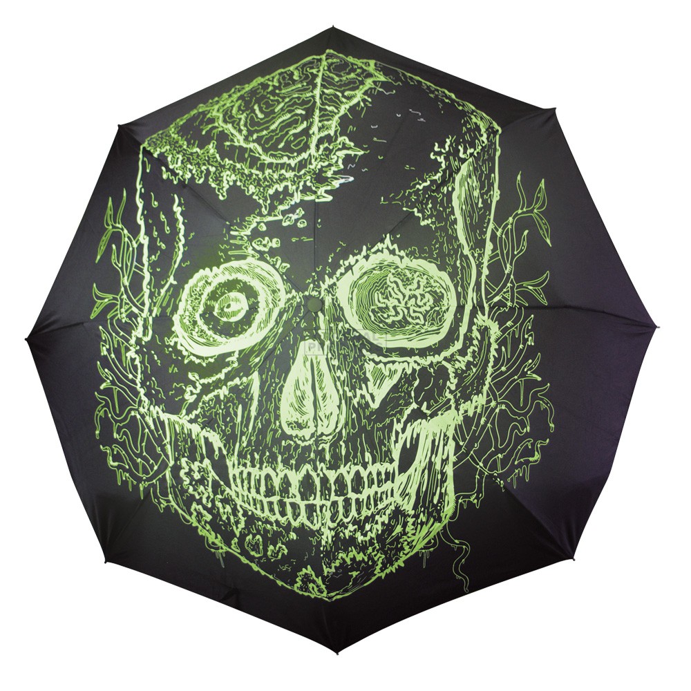 Glow-in-the-Dark Skull Handle Umbrella