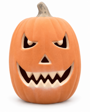 Tall Angry-Eyed Orange Jack-O-Lantern Pumpkin Lantern