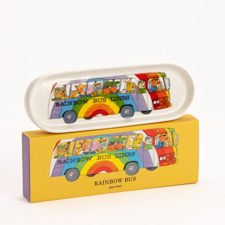 Richard Scarry Rainbow Bus Porcelain Pen Tray
