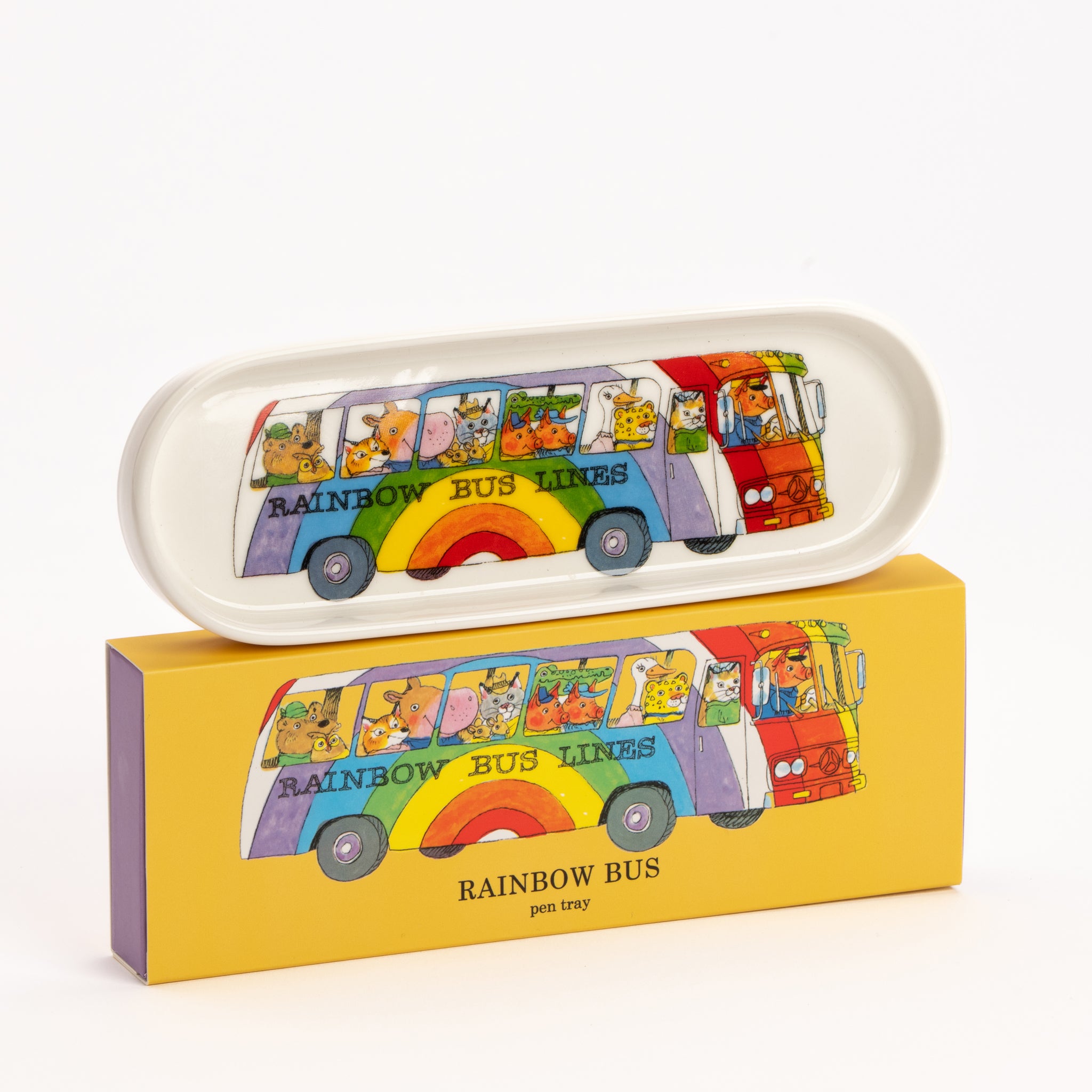 Richard Scarry Rainbow Bus Porcelain Pen Tray