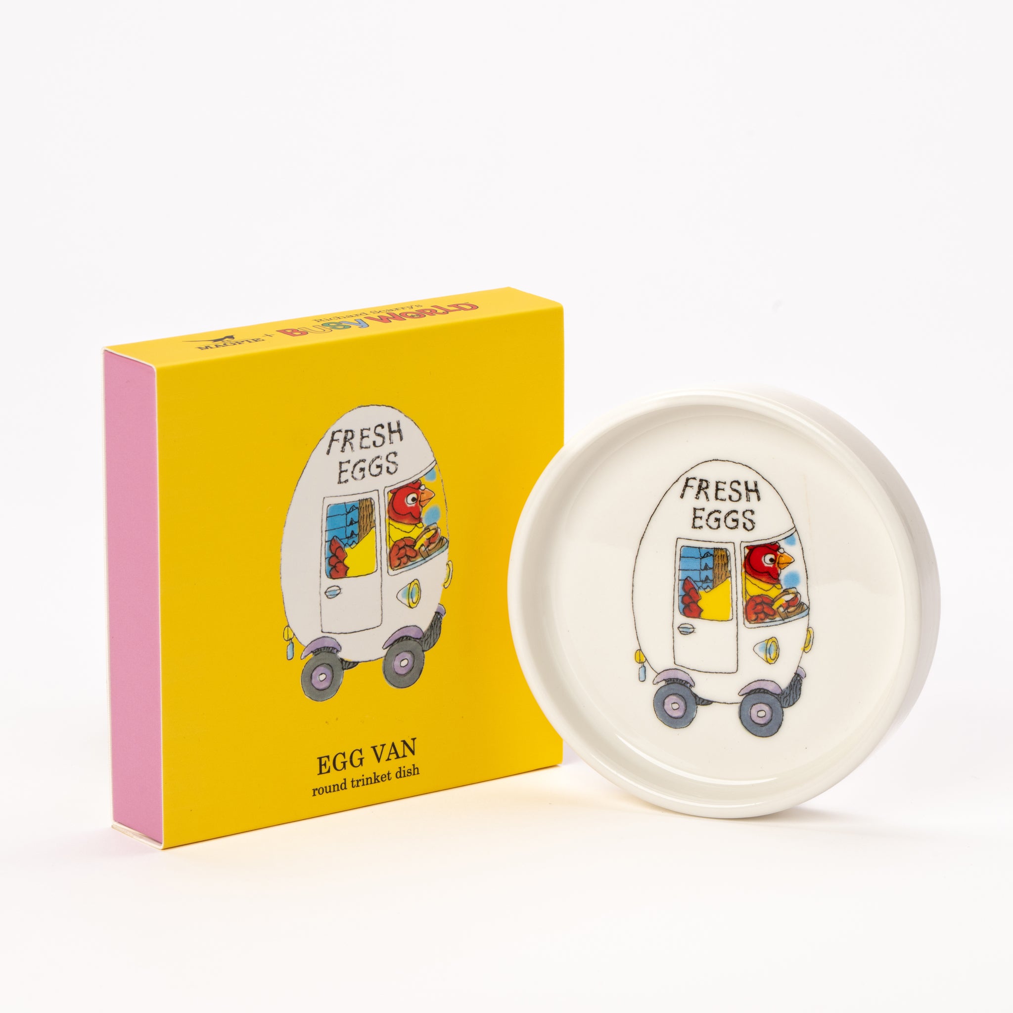 Richard Scarry Egg Van Round Porcelain Trinket Dish