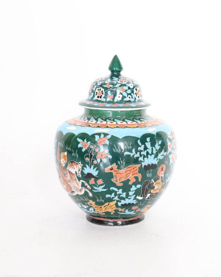 Kutahya Hand Painted Ceramic Ginger Jar with Lid