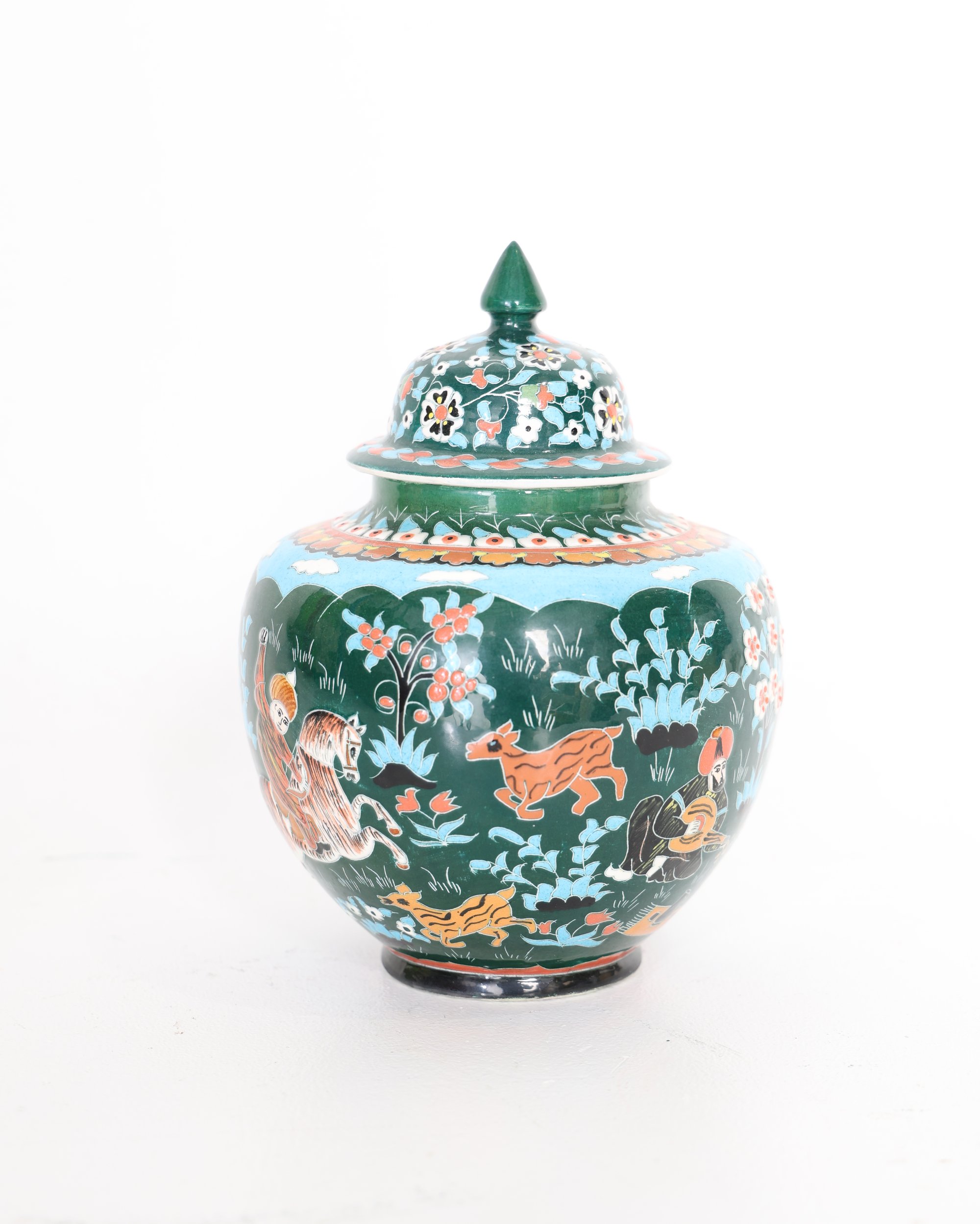 Kutahya Hand Painted Ceramic Ginger Jar with Lid