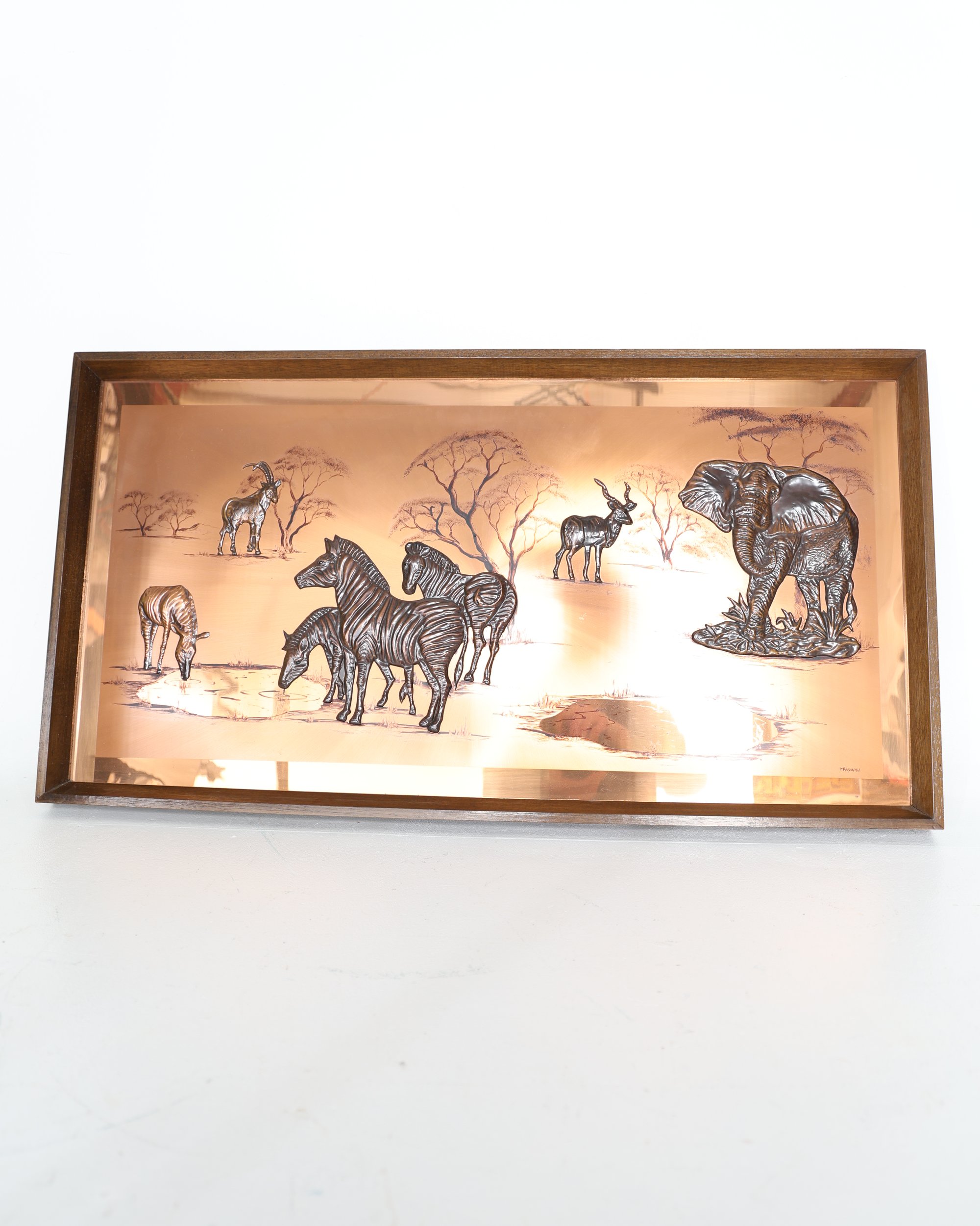 Magowan Irish Copper Relief African Wildlife Framed Picture