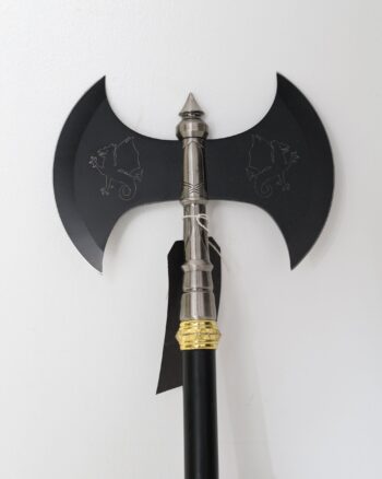 Decorative Double Headed Fantasy Battle Axe with Dragon Engravings