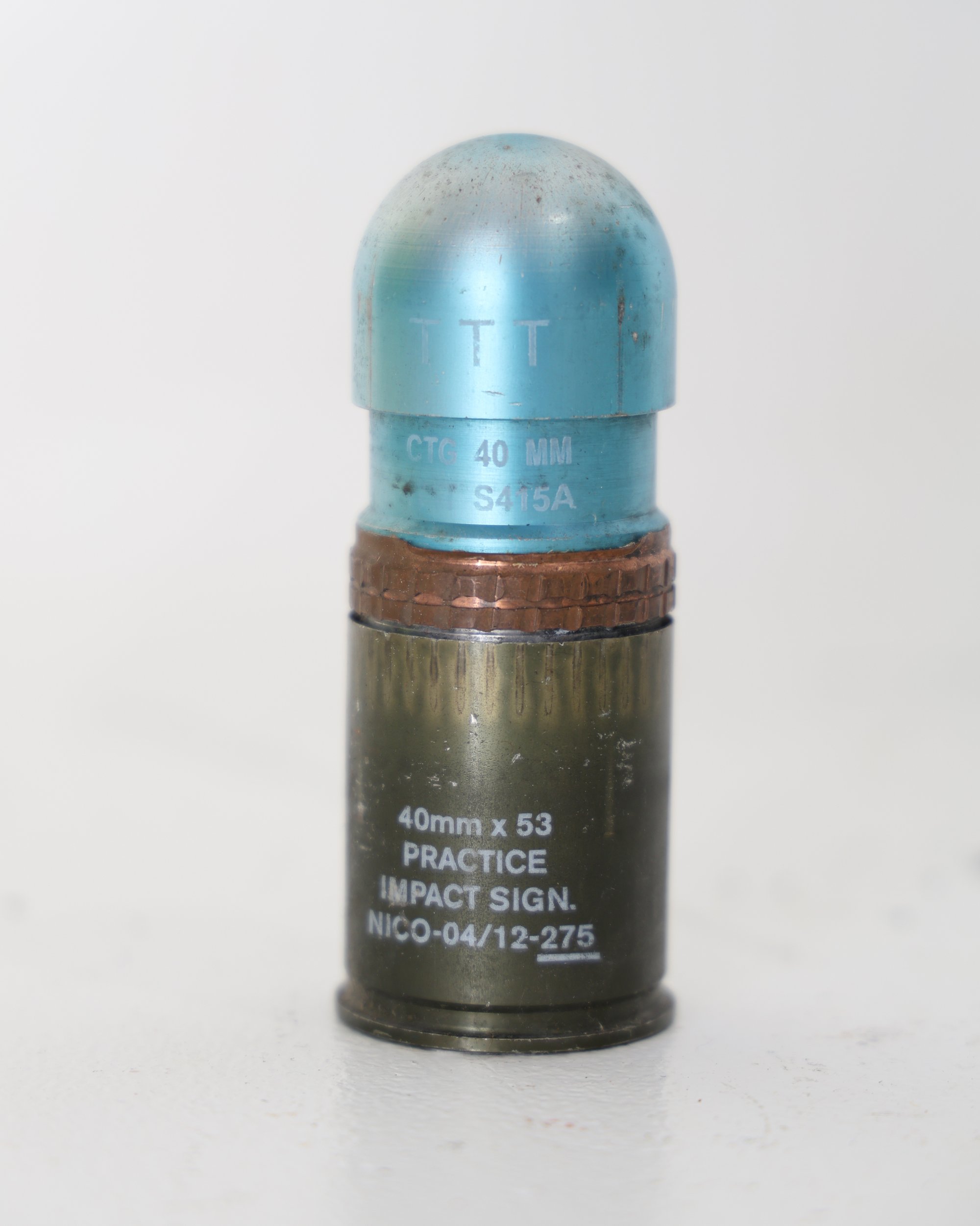 Inert 40mm Practice Impact Sign Round Militaria