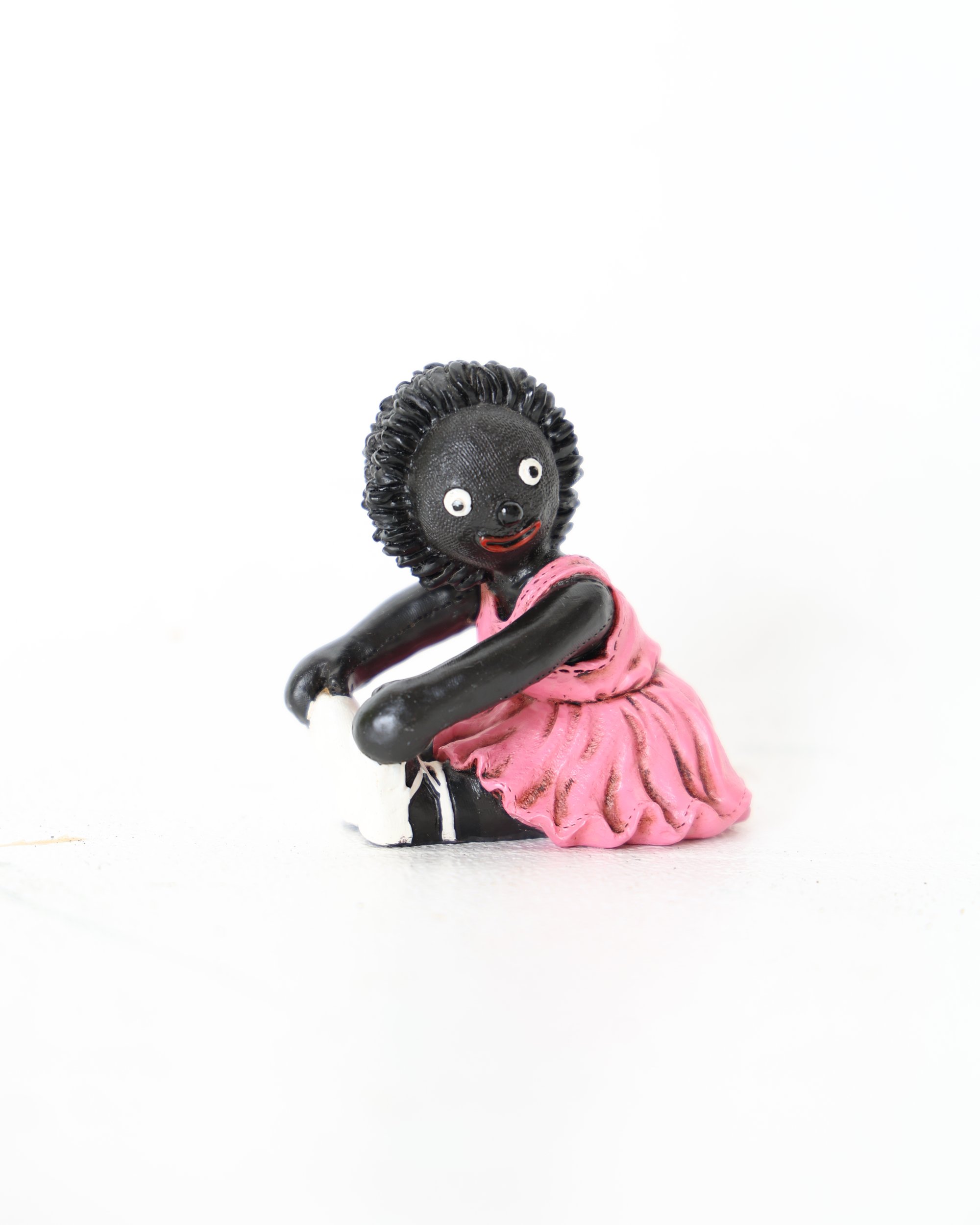 Novelty Golly Ballerina Figurine in Pink Dress
