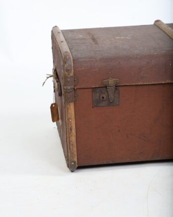 Rustic Bound Wooden Steamer Trunk Storage Chest