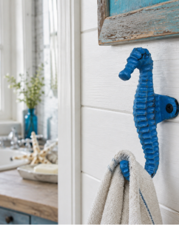Cast Iron Blue Seahorse Hook