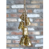Gold Bells On Rope Festive Christmas Hanging Decoration