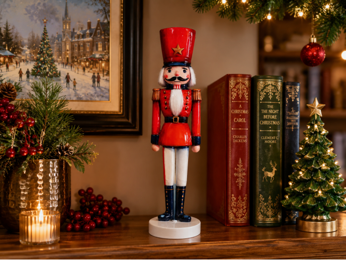 Brand New Christmas Nutcracker Figure on Circular Base